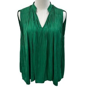 Anthropologie Current Air Shirred Blouse In Emerald Green